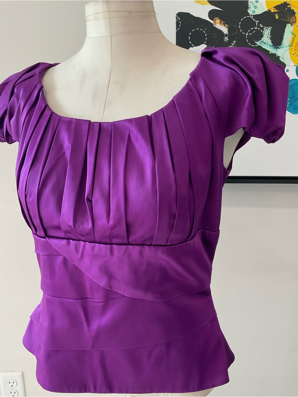 XSCAPE Elegant Purple Pleated Women’s Top Size 14